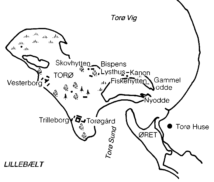 kort over Thorø